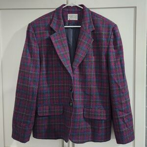 Pendleton Vintage Womens Plaid Wool Blazer Jacket Size 16 Academia Preppy Tartan